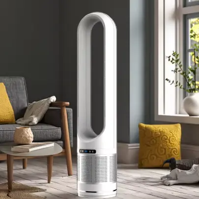 Aquecedor com ventilador sem lâmina e purificador de ar