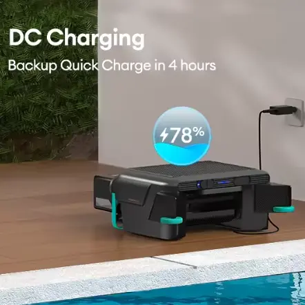 Robô skimmer de piscina com painel solar flexível de alta eficiência
