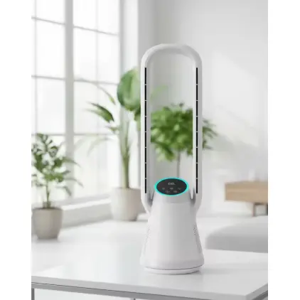 Ventilador doméstico sem lâmina silencioso purificador de ar com controle remoto