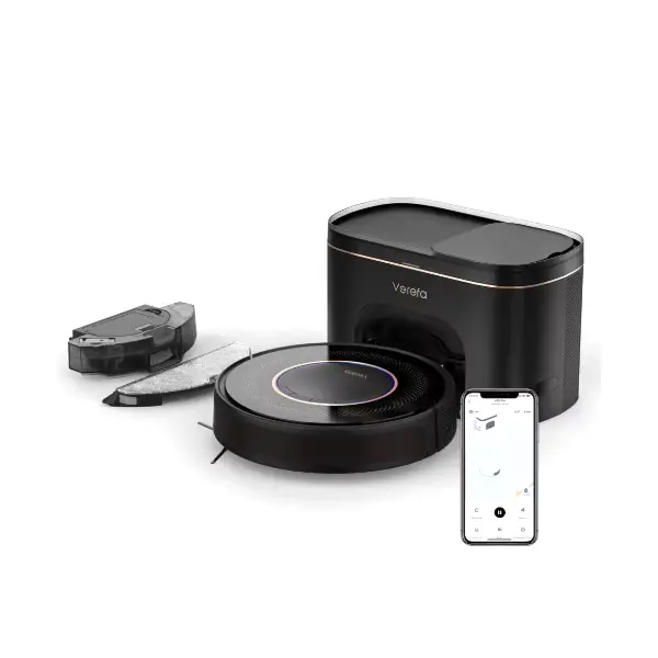 Aspirador de pó robô com carregamento automático com esvaziamento automático