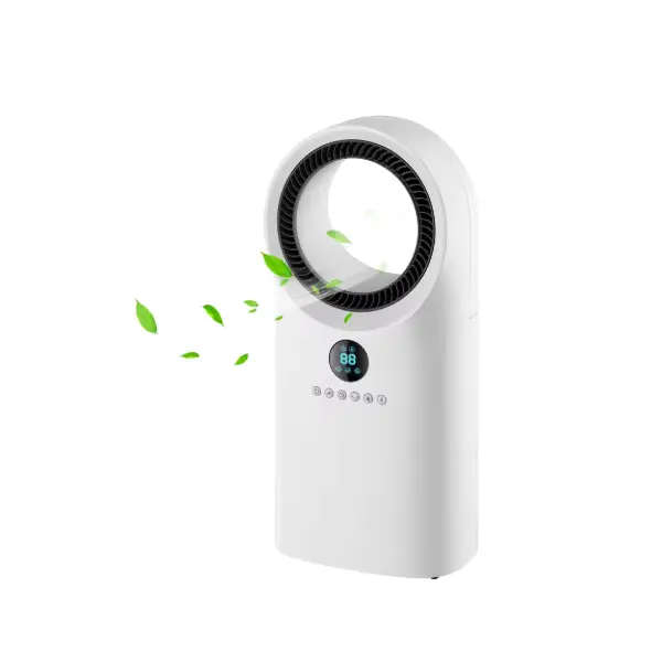 Ventilador de piso com pedestal sem lâmina para circulação de ar turbo